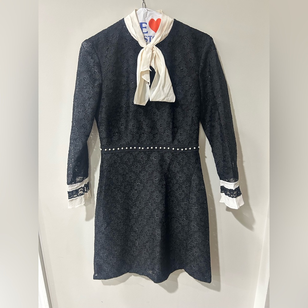 Sandro Black and Cream Dress